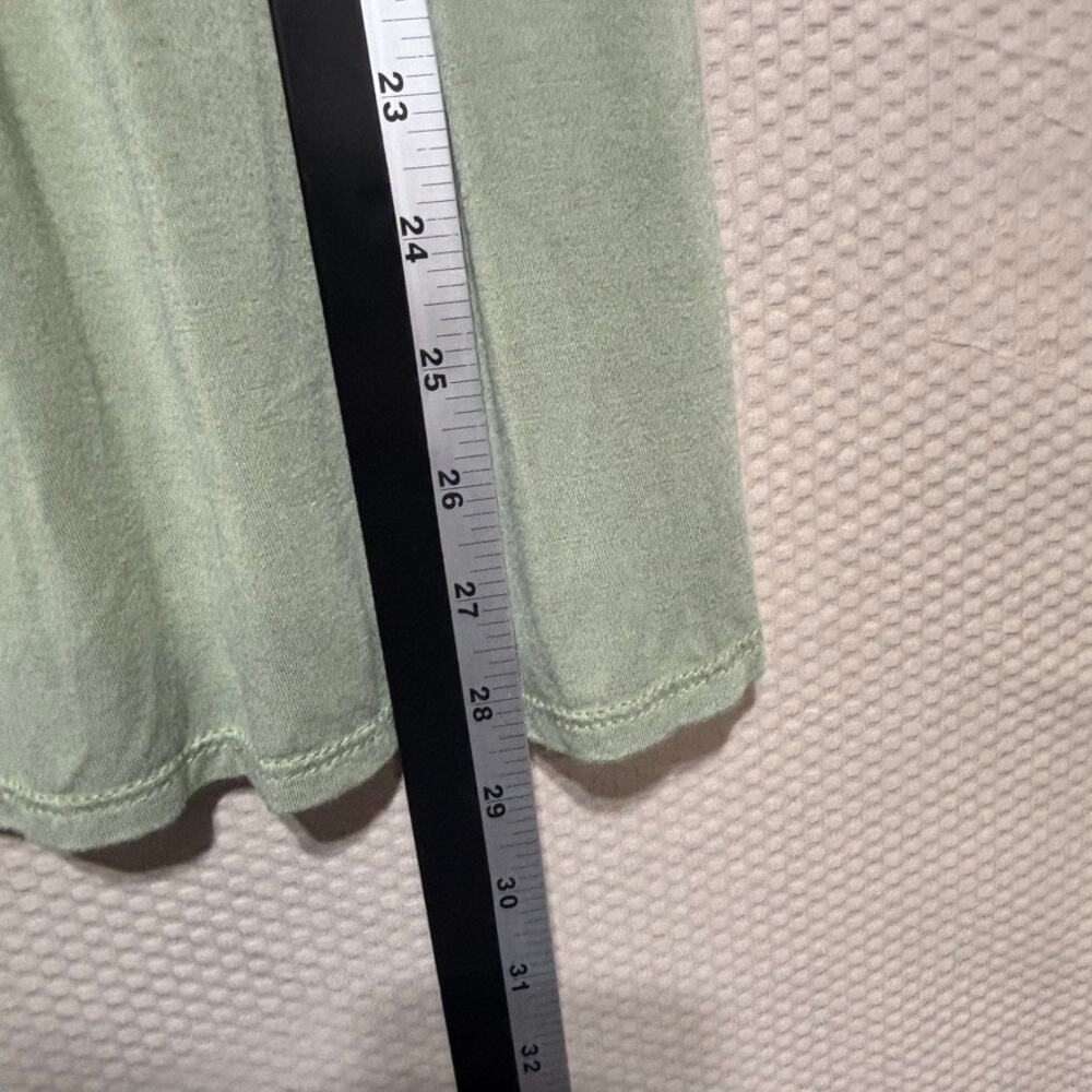 Veveret Small Sage Green Criss Cross Neck Swing Tunic Top Short Sleeve Boho - Picture 7 of 8